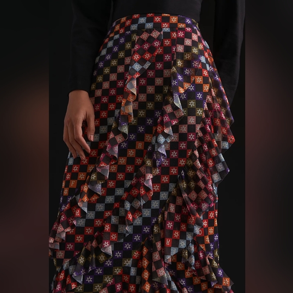 Anthropologie Farm Rio Ruffled Maxi Skirt, Small - Picture 2 of 10
